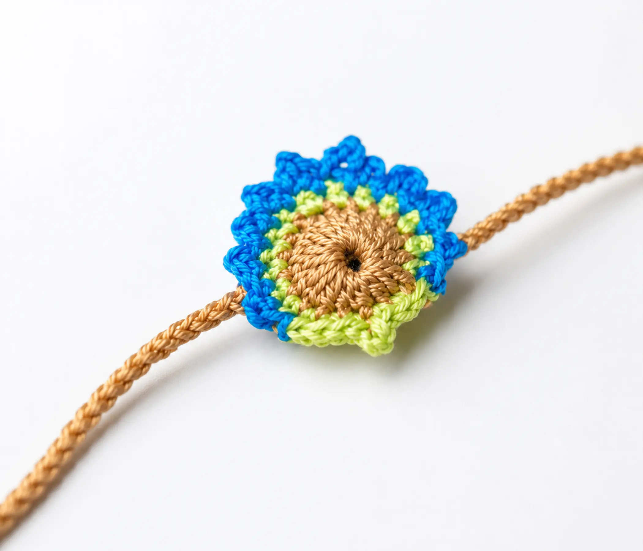 Peacock Floral Handcrafted Crochet Rakhi for Raksha Bandhan
